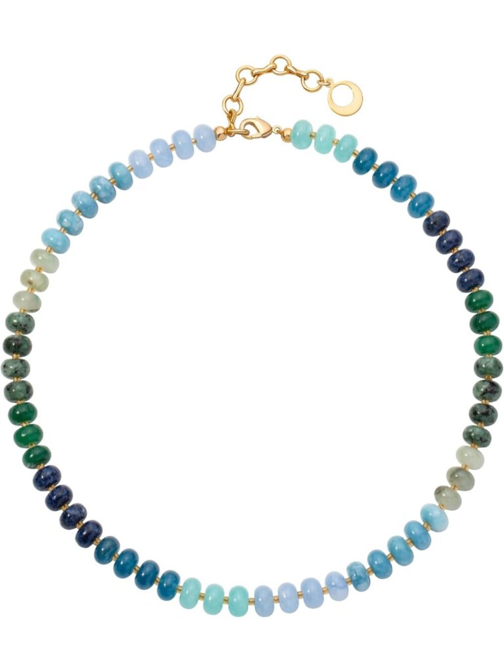 Women's Green Beaded Choker Single Strand Stone Nugget Necklace Gift